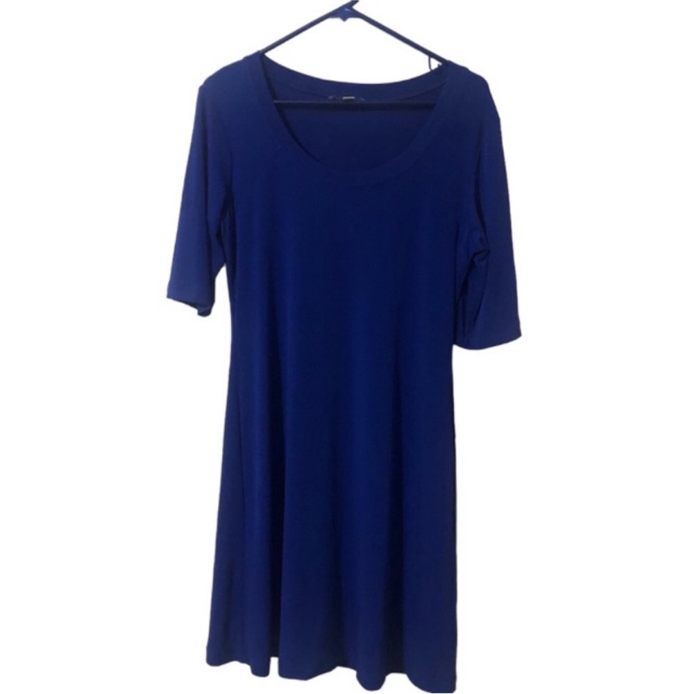 RONNI NICOLE Classic BLUE 3/4 Sleeve Relaxed DRESS Size 8 - Picture 1 of 11